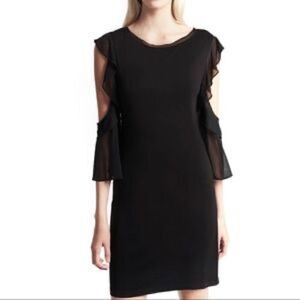 NEW FRENCH CONNECTION BLACK COLD-SHOULDER MINI DRESS Size 6